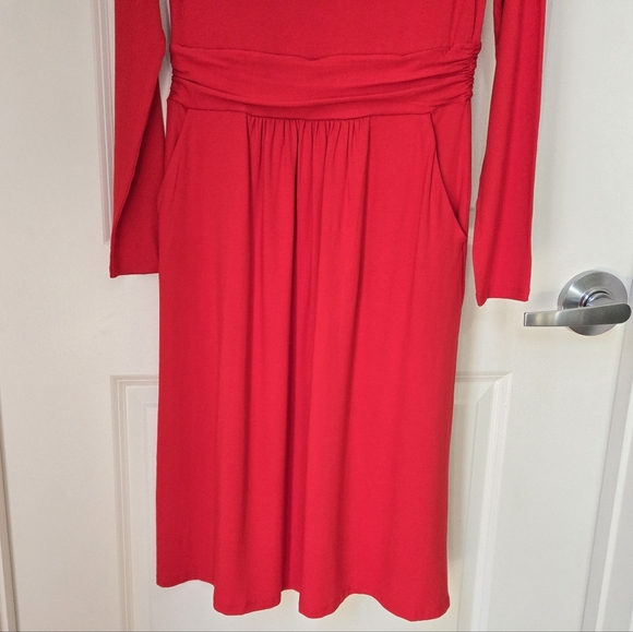 (Tall) NWT Boden Abigail Red Long Sleeve Jersey Dress Sz 6L - Picture 8 of 16